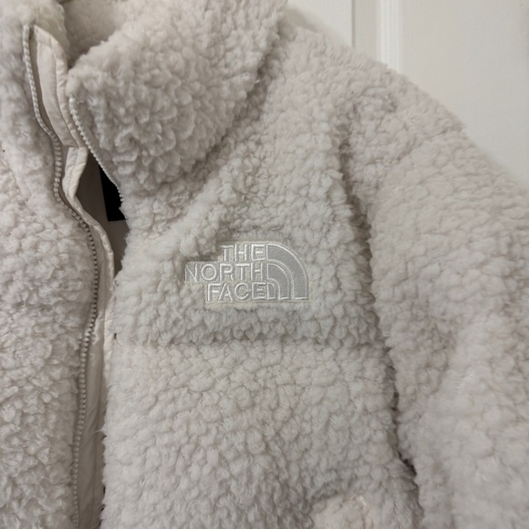 North Face White Nuptse Down Teddy Puffer Jacket Size L - Picture 4 of 10